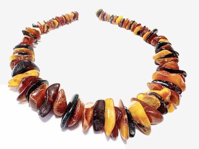 Bernstein Scheiben Collier Halskette Kette 46 cm