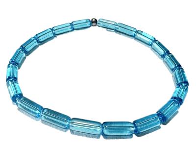 Blauquarz hellblau Rhomben Stretch Armband