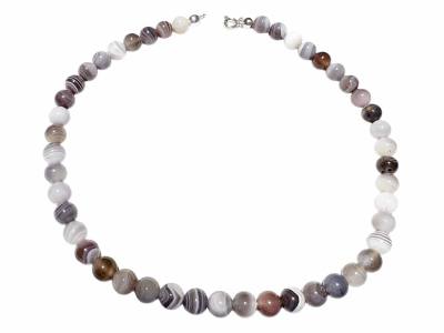 Botswana Achat Botswanaachat Edelstein Kugel Kette Halskette Collier
