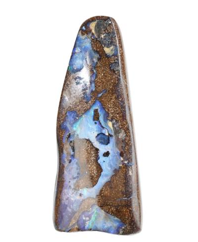 Boulderopal Opal blau braun  Edelstein Ketten Anhänger quer gebohrt Australien
