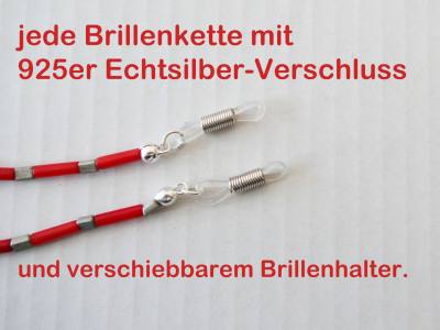 Edelstein Brillenkette Türkis Lapis Chalcedon blau weiß