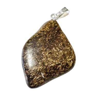 Bronzit braun freeform Edelstein Ketten Anhänger