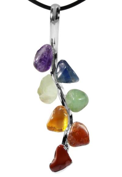Chakra Edelstein Ketten Anhänger versilbert
