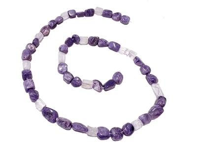 Charoit lila Kunzit Kristall Edelstein Kette Halskette mit Echtsilber  Verschluss Längenwahl