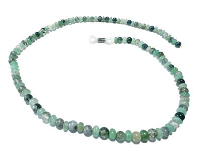 Edelstein Brillenkette Chrysopras Baumachat grün Echtsilber Brillenband Längenwahl