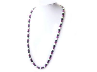 Lava schwarz Zitronenchrysopras Jaspis violett Edelstein Kette Halskette Steinkette