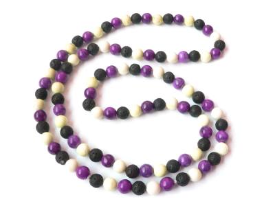 Lava schwarz Zitronenchrysopras Jaspis violett Edelstein Kette Halskette Steinkette