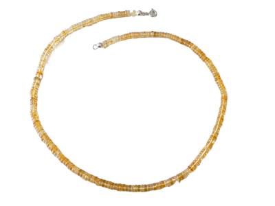Citrin Zitrin Edelsteinkette Halskette Collier Heishi Button round