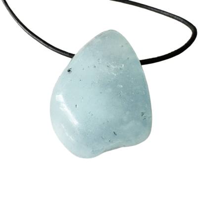 Coelestin blau Edelstein Anhänger quer gebohrt freeform