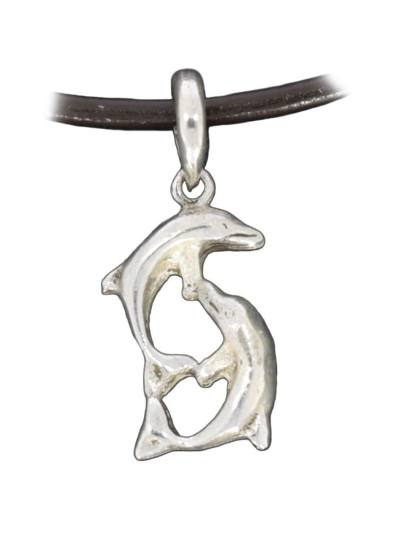 Delfin Delphin Paar Echtsilber Anhänger