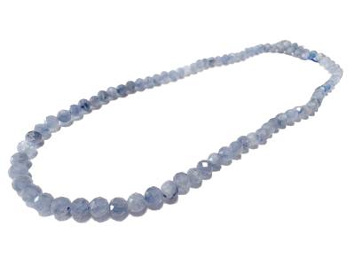 Disthen Kyanit blau facettiert Edelstein Stretch Fußkettchen Längenwahl