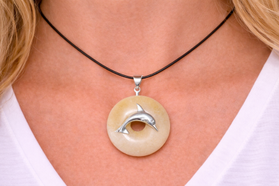 Donuthalter Delfin 925 Silber für Donut ab 3 cm