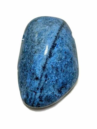 Dumortierit  XL blau Trommelstein freeform Ketten Anhänger quer bohrt