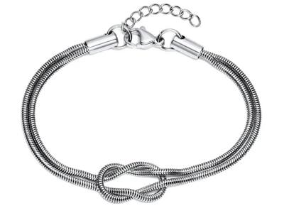 Edelstahl Armband mit Liebesknoten Zweistrang größenverstellbar
