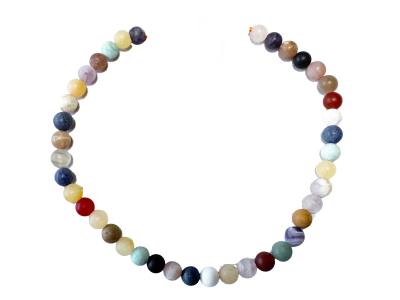 Edelsteinkette multicolor farbig bunt Halskette Kugelkette Größenwahl