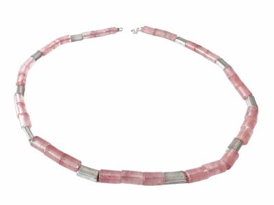 Cherryquarz Erdbeerquarz rose Edelstein Designer Halskette