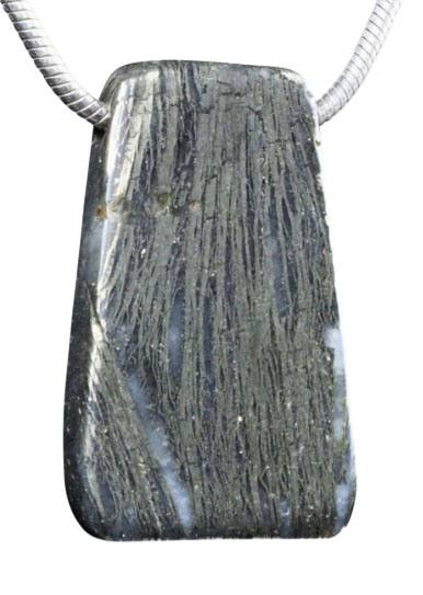 Federpyrit Pyrit Cabochon Edelstein Ketten Anhänger gebohrt