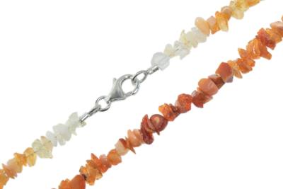 Feueropal Edelstein Splitterkette Halskette Kette 45 cm