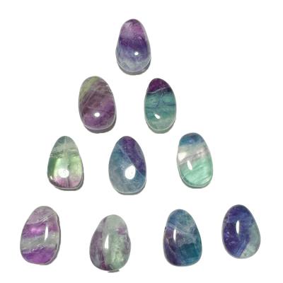 Fluorit Regenbogenfluorit Edelstein Trommelstein Ketten Anhänger quer gebohrt