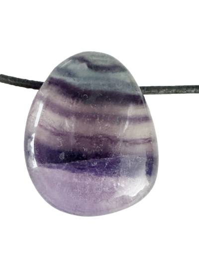 Fluorit Regenbogenfluorit Edelstein Trommelstein Ketten Anhänger quer gebohrt