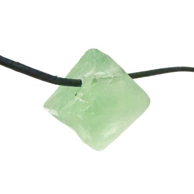 Fluorit grün Oktaeder Würfel Ketten Anhänger gebohrt