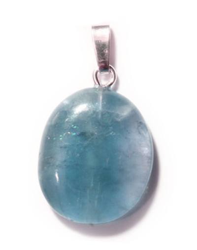 Fluorit blau Edelstein Ketten Silber Anhänger
