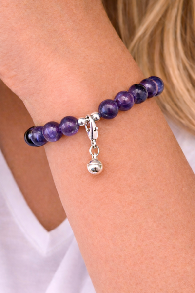 Echtsilber Glöckchen Charm Anhänger mit Edelstahl Karabinerhaken