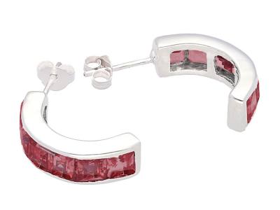 Granat rot facettiert Halbcreole Edelstein Ohrstecker Ohrringe 925er Echtsilberfassung