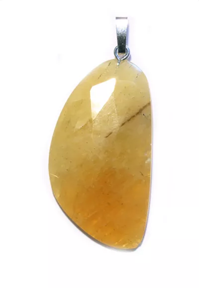 Heliodor Goldberyll Edelstein Cabochon Silber Ketten Anhänger
