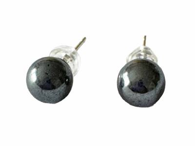 Hämatit Edelstein Kugel Ohrstecker 925er Echtsilber