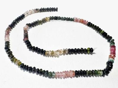 Turmalin multicolor bunt Halskette Edelstein Button Kette 43 cm Top Qualität
