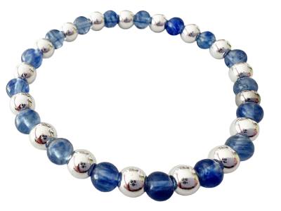 Jade blau Edelstein Stretch Kugel Armband Längen Wahl