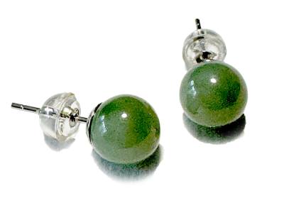 Jade nephrit grün Edelstein Ohrringe Ohrstecker 925 Echtsilber