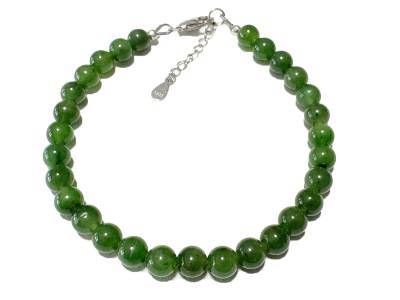 Jade nephrit Edelstein Armband grün rhodoniert Verlängerungskettchen