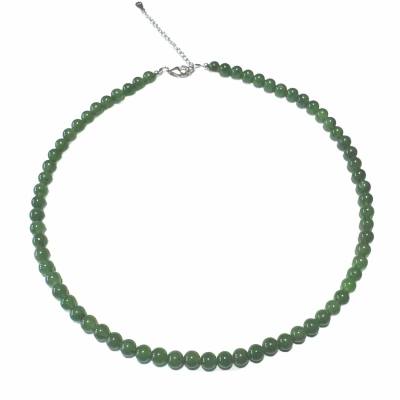 Jade nephrit Edelstein Kette Halskette Collier grün rhodoniert Verlängerungskettchen