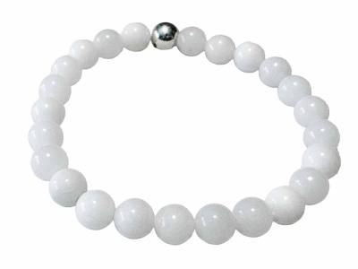 Jade weiß Edelstein Stretch Armband Längen Wahl