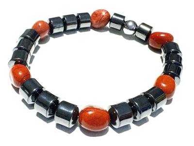 WIDDER: Hämatit Jaspis rot Sternzeichen Stretch Armband Längenwahl