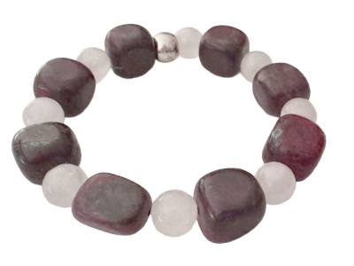 Sommertyp Farben Edelsteinarmband Armband Rosenquarz Jaspis rosa braun