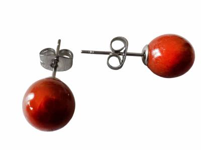Jaspis rot Edelstein Kugel Ohrstecker Ohrringe