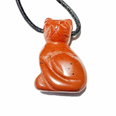 Jaspis rot Edelstein Katze Ketten Anhänger gebohrt