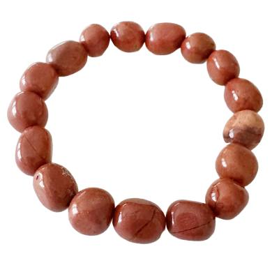 Jaspis rot Nugget Elastik Armband ca.18 cm