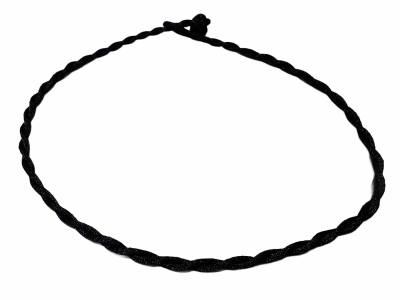 Kordel Collier Halskette Kette schwarz metallfrei 45 cm