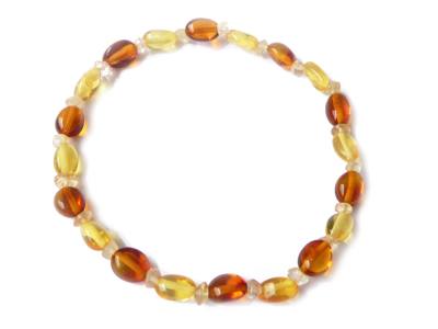 LÖWE: Citrin Bernstein Sternzeichen Edelstein Stretch Armband Längenwahl