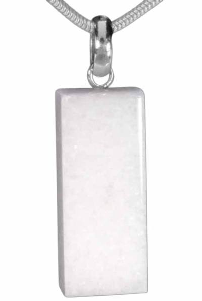 Laaser Marmor Edelstein Silber Anhänger Rechteck weiß Südtirol