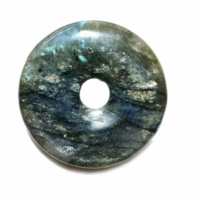 Labradorit Edelstein Donut 4 cm