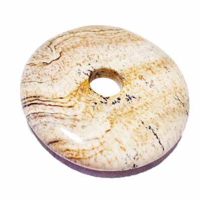 Jaspis Landschaftsjaspis Edelstein Donut beige braun 3 cm