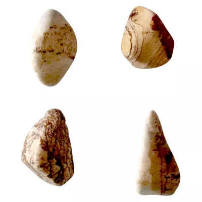 Jaspis Landschaftsjaspis Edelstein Trommelstein freeform gebohrt