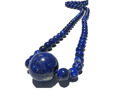 Lapislazuli blau Kugel Halskette Edelsteinkette mit großer Kugel Längenwahl