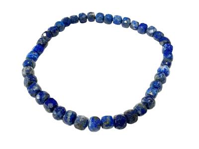 Lapislazuli Edelstein Würfel Stretch Armband blau
