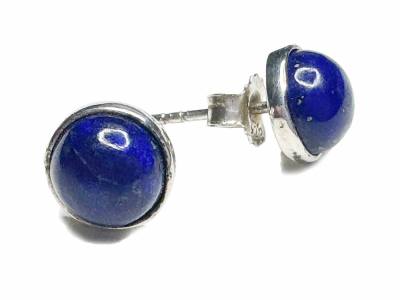 Lapislazuli Edelstein Ohrstecker 925er Echtsilberfassung